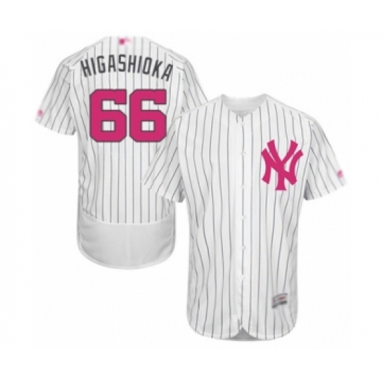 Men's New York Yankees #66 Kyle Higashioka Authentic White 2016 Mother's Day Fashion Flex Base Baseball Player Jersey - Ujersey