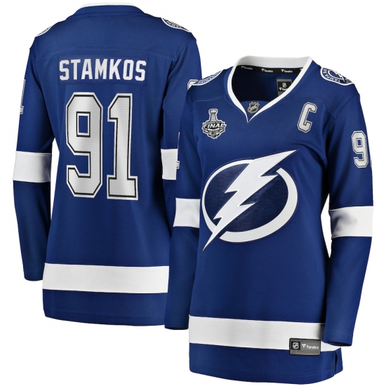Women's Tampa Bay Lightning #91 Steven Stamkos Fanatics Branded Blue 2020 Stanley Cup Final Bound Home Player Breakaway Jersey - Ujersey