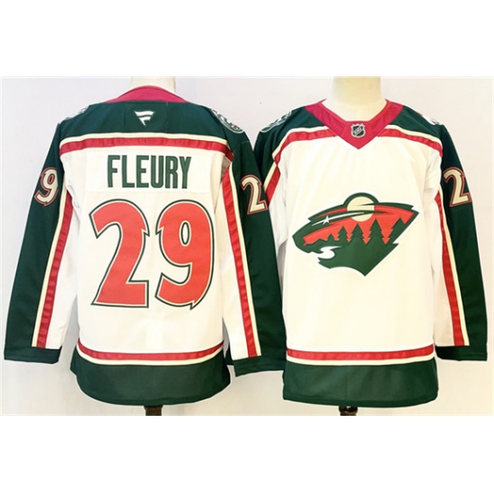 Men's Minnesota Wild #29 Marc-Andre Fleury White 2025 25th Anniversary Stitched Hockey Jersey - Ujersey