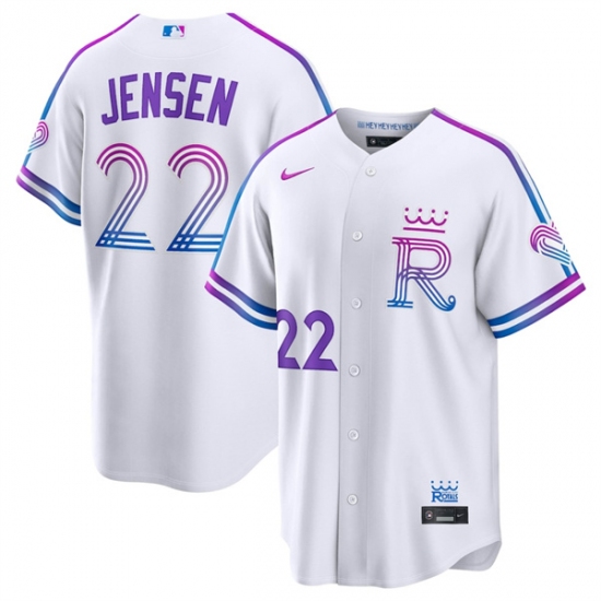 Men's Kansas City Royals #22 Carter Jensen White 2026 City Connect Stadium Stitched Baseball Jersey - Ujersey
