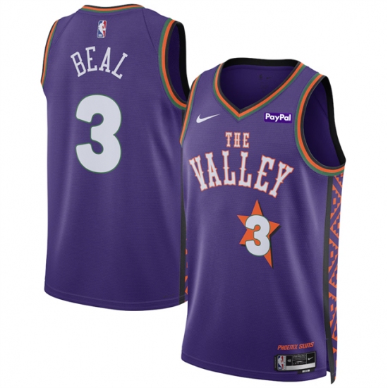 Men's Phoenix Suns #3 Bradley Beal Purple 2024-25 City Edition Stitched Basketball Jersey - Ujersey