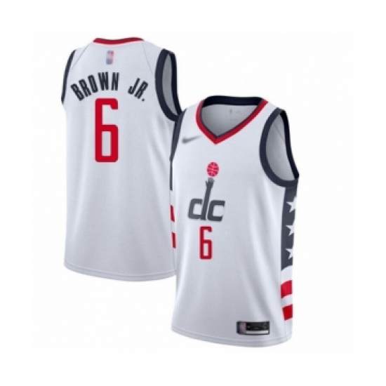 Youth Washington Wizards #6 Troy Brown Jr. Swingman White Basketball Jersey - 2019 20 City Edition - Ujersey