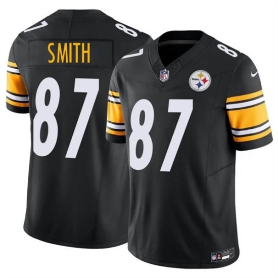 Men's Pittsburgh Steelers #87 Brandon Smith Black 2026 F.U.S.E. Vapor Limited Football Stitched Jersey - Ujersey