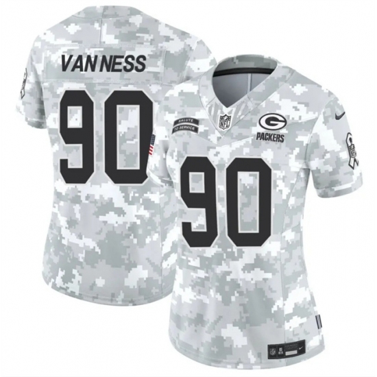 Women's Green Bay Packers #90 Lukas Van Ness 2024 F.U.S.E Arctic Camo Salute To Service Limited Stitched Football Jersey(Run Small)