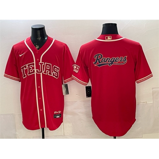 Men's Texas Rangers Team Big Logo Red 2026 City Connect Stadium Stitched Baseball Jersey - Ujersey
