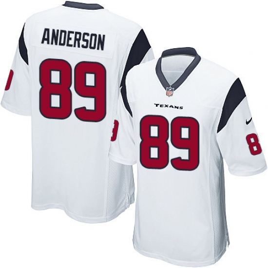 Men's Nike Houston Texans #89 Stephen Anderson Game White NFL Jersey - Ujersey