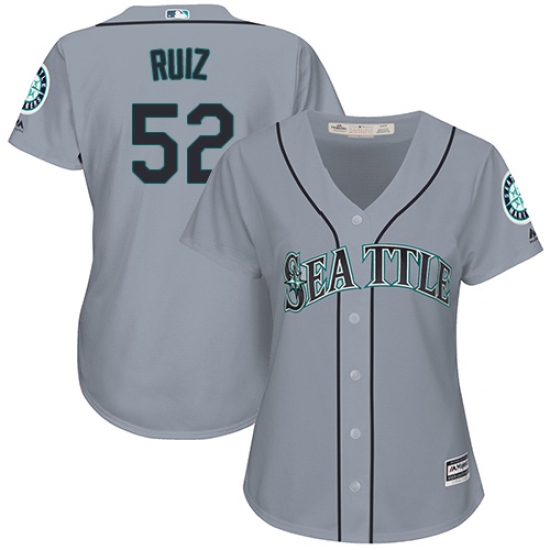Women's Majestic Seattle Mariners #52 Carlos Ruiz Authentic Grey Road Cool Base MLB Jersey - Ujersey
