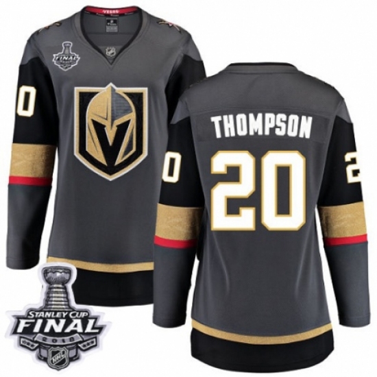 Women's Vegas Golden Knights #20 Paul Thompson Authentic Black Home Fanatics Branded Breakaway 2018 Stanley Cup Final NHL Jersey - Ujersey
