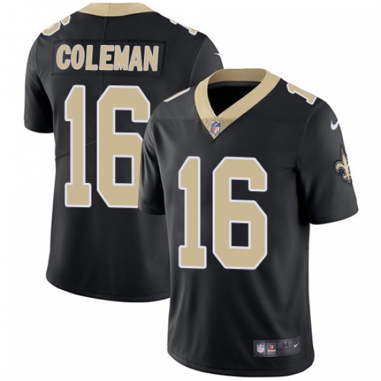 Men's Nike New Orleans Saints #16 Brandon Coleman Black Team Color Vapor Untouchable Limited Player NFL Jersey - Ujersey