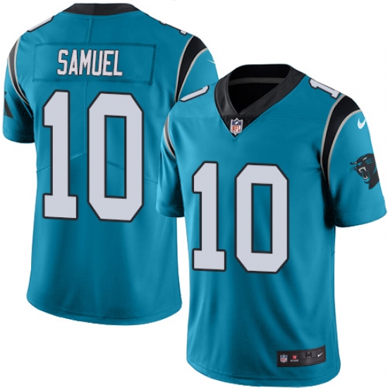 Youth Nike Carolina Panthers #10 Curtis Samuel Blue Alternate Vapor Untouchable Limited Player NFL Jersey - Ujersey