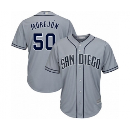 Youth San Diego Padres #50 Adrian Morejon Authentic Grey Road Cool Base Baseball Player Jersey - Ujersey