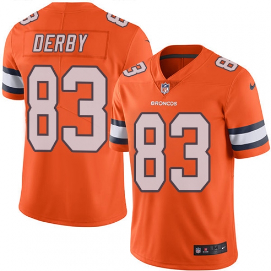 Youth Nike Denver Broncos #83 A.J. Derby Limited Orange Rush Vapor Untouchable NFL Jersey - Ujersey