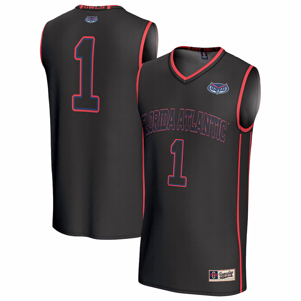 Unisex GameDay Greats #1 Black Florida Atlantic Owls Lightweight Basketball Jersey - Ujersey Shop