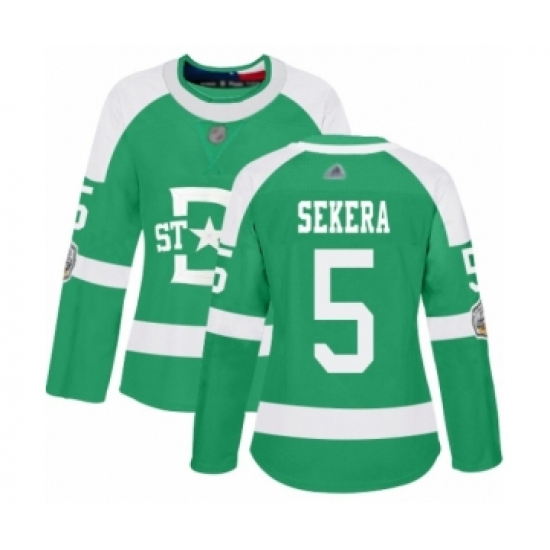 Women's Dallas Stars #5 Andrej Sekera Authentic Green 2020 Winter Classic Hockey Jersey