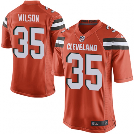 Men's Nike Cleveland Browns #35 Howard Wilson Game Orange Alternate NFL Jersey - Ujersey