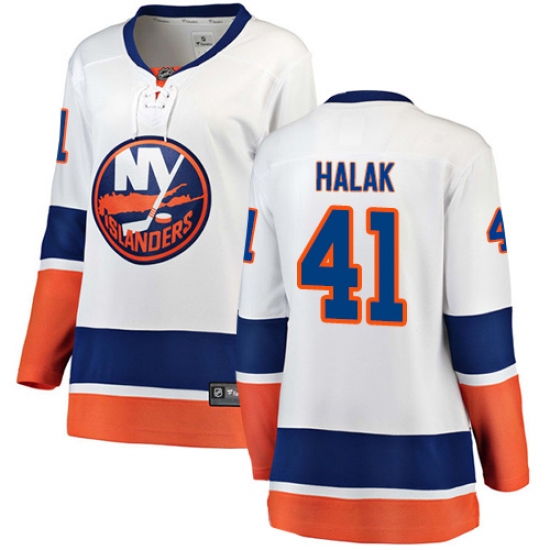 Women's New York Islanders #41 Jaroslav Halak Fanatics Branded White Away Breakaway NHL Jersey - Ujersey