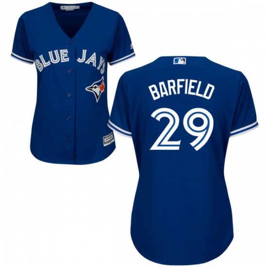 Women's Majestic Toronto Blue Jays #29 Jesse Barfield Authentic Blue Alternate MLB Jersey - Ujersey