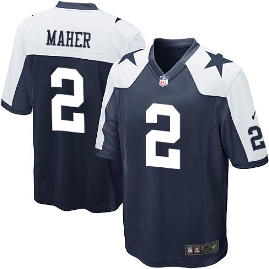 Men's Nike Dallas Cowboys #2 Brett Maher Game Navy Blue Throwback Alternate NFL Jersey - Ujersey