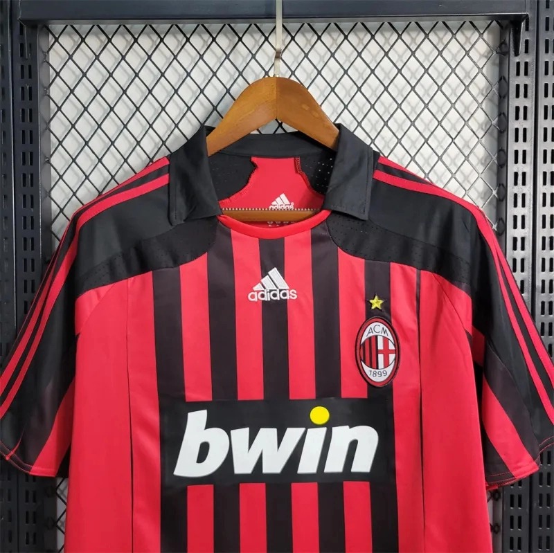 AC Milan Retro Soccer Jersey Home Custom Shirt 2007/08 - Ujersey Shop