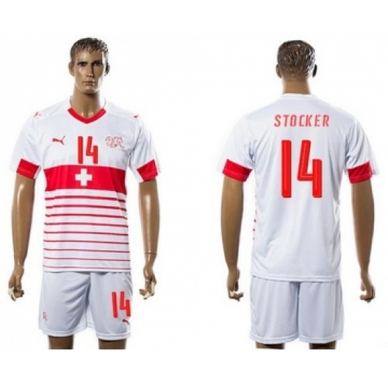 Switzerland #14 Stocker Away Soccer Country Jersey