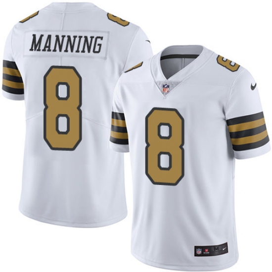 Youth Nike New Orleans Saints #8 Archie Manning Limited White Rush Vapor Untouchable NFL Jersey - Ujersey