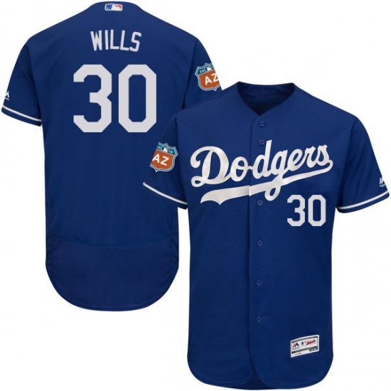 Men's Majestic Los Angeles Dodgers #30 Maury Wills Royal Blue Flexbase Authentic Collection MLB Jersey - Ujersey