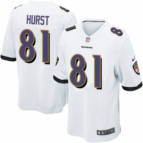 Men's Nike Baltimore Ravens #81 Hayden Hurst Game White NFL Jersey