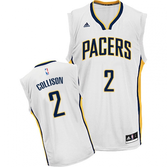 Men's Adidas Indiana Pacers #2 Darren Collison Swingman White Home NBA Jersey - Ujersey