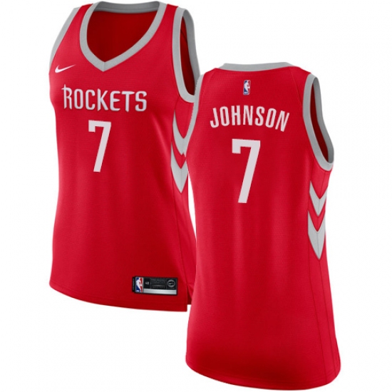 Women's Nike Houston Rockets #7 Joe Johnson Swingman Red NBA Jersey - Icon Edition - Ujersey