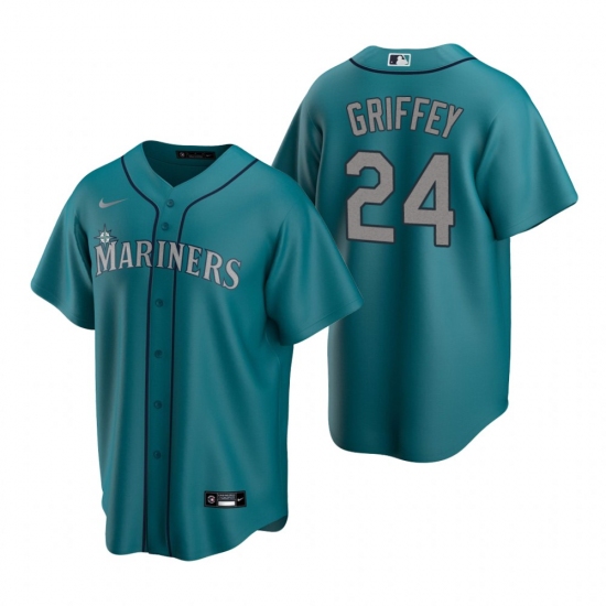 Men's Nike Seattle Mariners #24 Ken Griffey Jr. Aqua Alternate Stitched Baseball Jersey - Ujersey