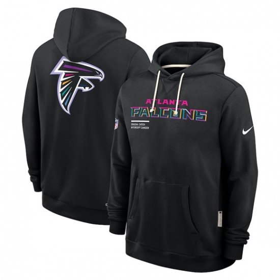 Men's Atlanta Falcons Black 2025 Crucial Catch Dri-FIT Hoodie - Ujersey