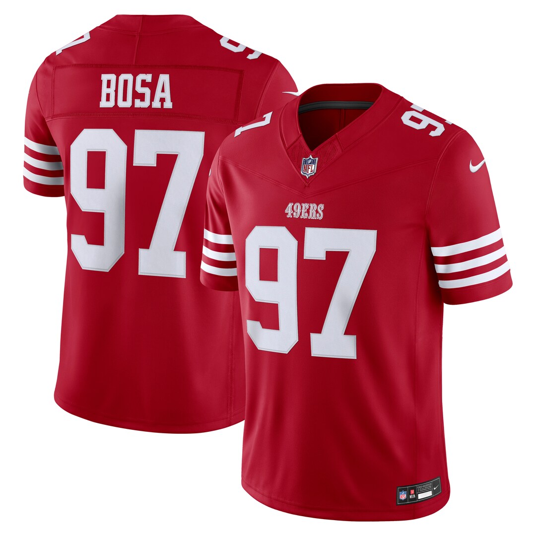 Men's San Francisco 49ers Nick Bosa Nike Scarlet Team Vapor F.U.S.E. Stitched Limited Jersey - U-jersey