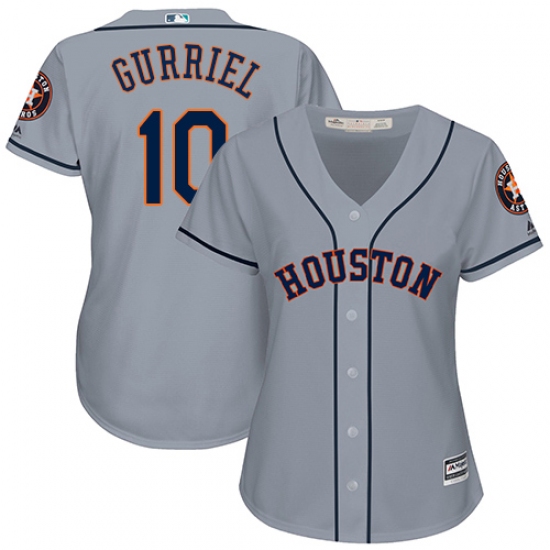 Women's Majestic Houston Astros #10 Yuli Gurriel Authentic Grey Road Cool Base MLB Jersey
