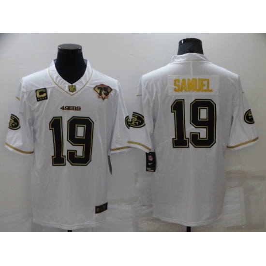 Men's San Francisco 49ers #19 Deebo Samuel Nike White-Gold Limited Throwback Jersey - Ujersey