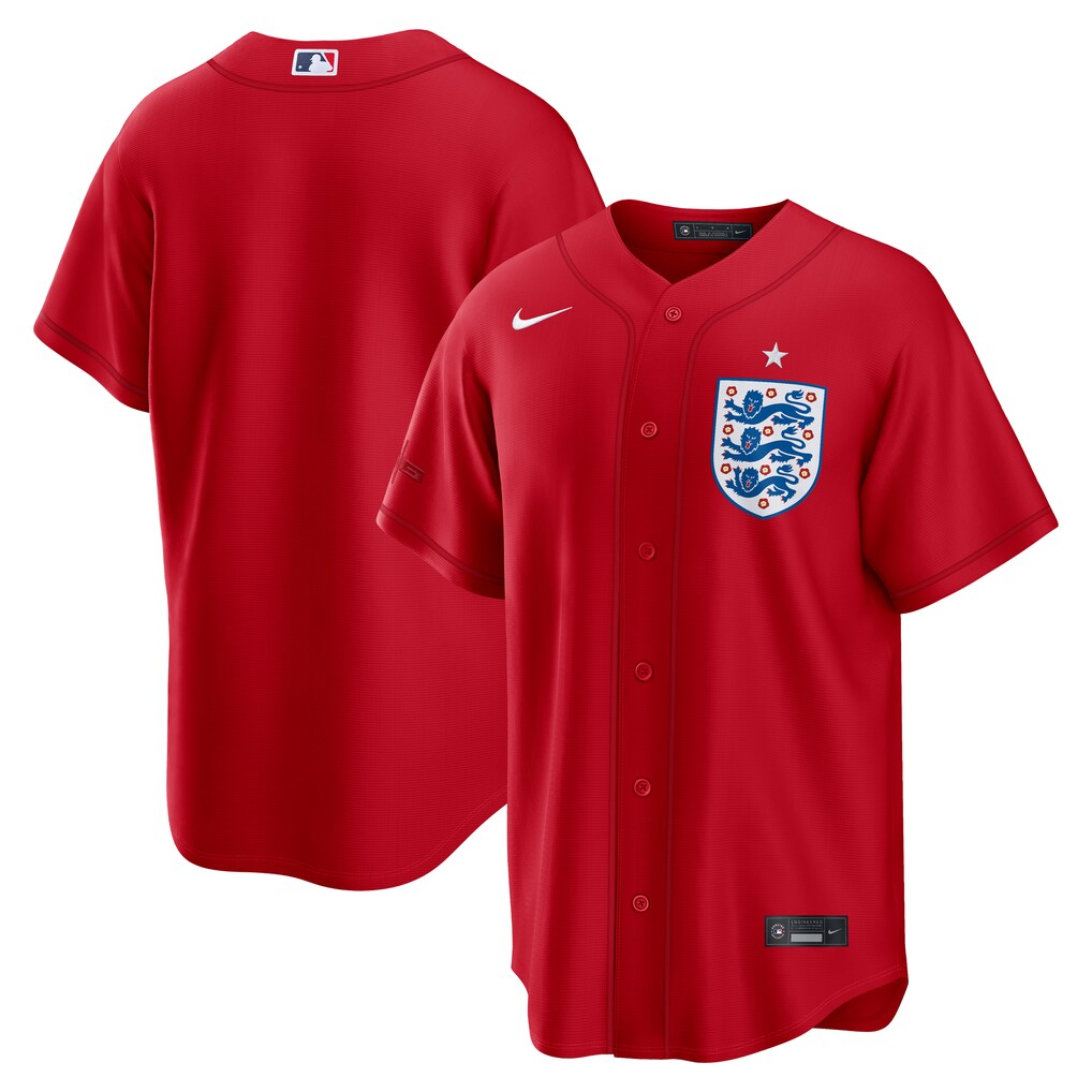 Men's England National Team x MLB Nike Red Stadium Replica Jersey - Ujersey