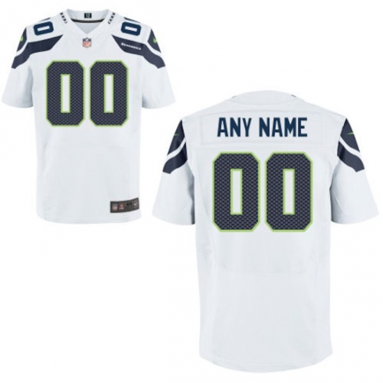 Mens Seattle Seahawks Nike White Custom Elite Jersey - Ujersey