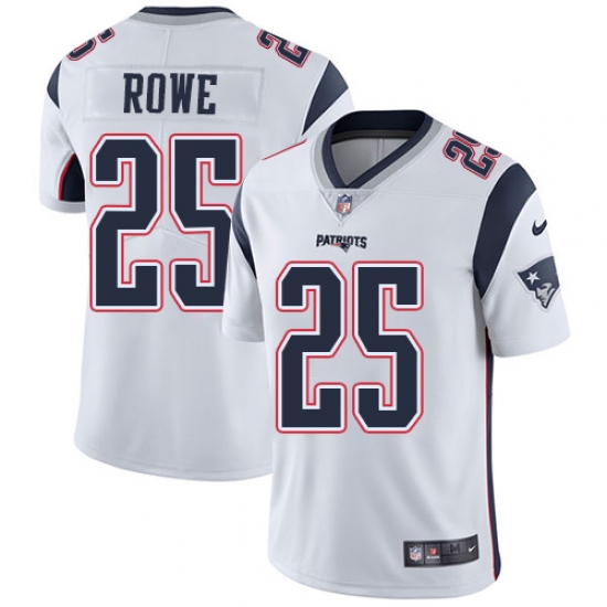 Men's Nike New England Patriots #25 Eric Rowe White Vapor Untouchable Limited Player NFL Jersey - Ujersey