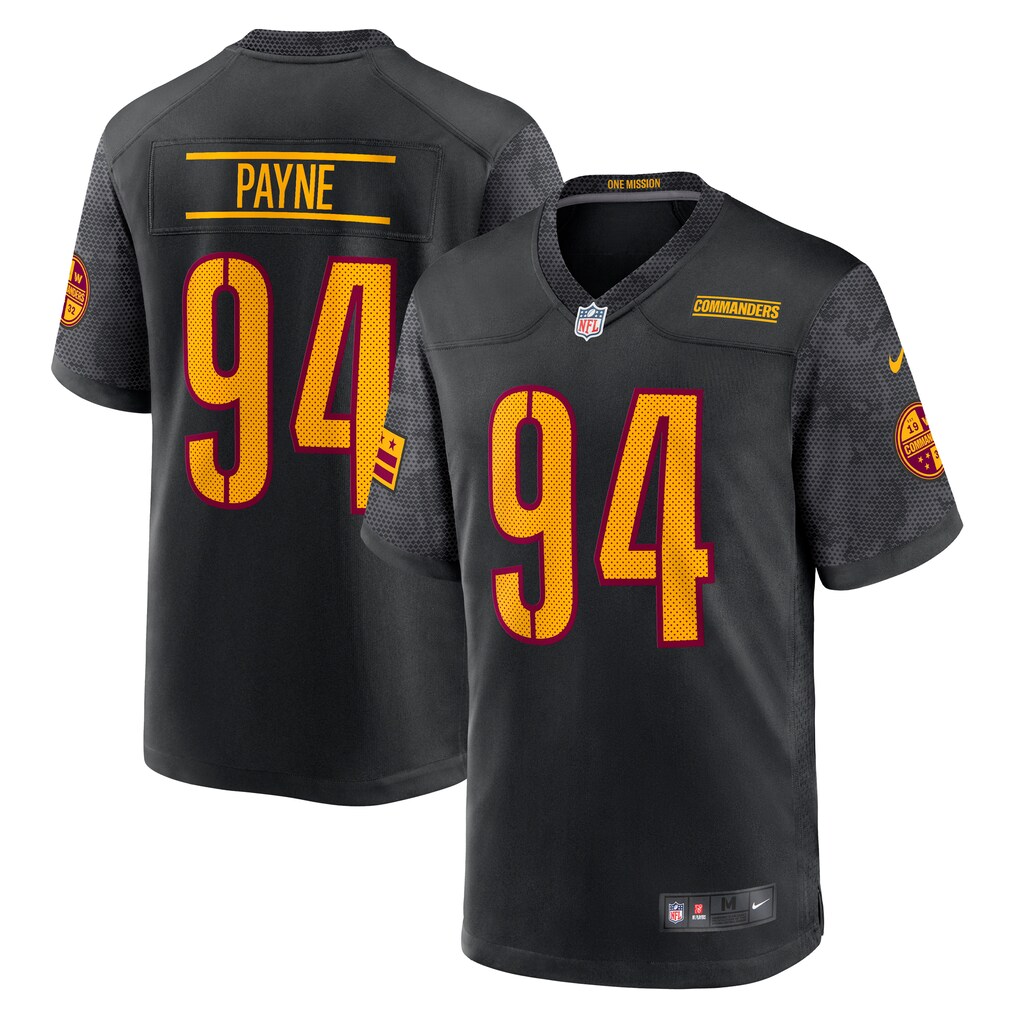 Men's Washington Commanders Da'Ron Payne Nike Black Alternate Game Jersey - SUjersey01