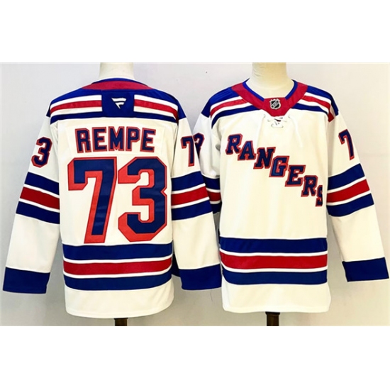 Men's New York Rangers #73 Matt Rempe White 2024-25 Away Stitched Hockey Jersey - Ujersey
