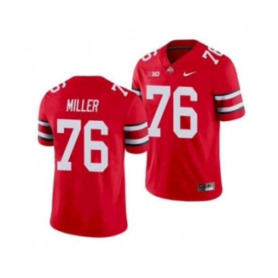 Men's Ohio State Buckeyes Harry Miller 76 Scarlet Game Football Jersey - Ujersey