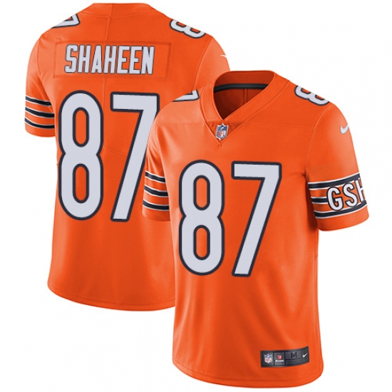Youth Nike Chicago Bears #87 Adam Shaheen Limited Orange Rush Vapor Untouchable NFL Jersey - Ujersey