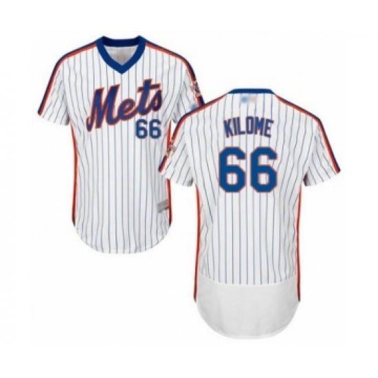Men's New York Mets #66 Franklyn Kilome White Alternate Flex Base Authentic Collection Baseball Player Jersey - Ujersey