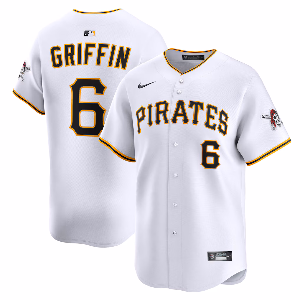 Men's Pittsburgh Pirates Konnor Griffin Nike White Home Limited Jersey - Vujersey Los Angeles Rams
