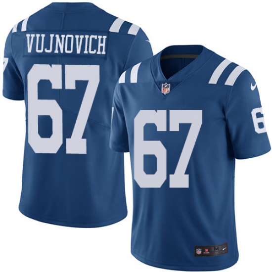 Youth Nike Indianapolis Colts #67 Jeremy Vujnovich Limited Royal Blue Rush Vapor Untouchable NFL Jersey - Ujersey