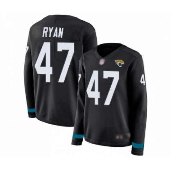 Women's Jacksonville Jaguars #47 Jake Ryan Limited Black Therma Long Sleeve Football Jersey
