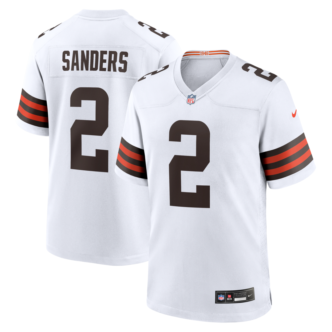 Men's Cleveland Browns Shedeur Sanders Nike White Game Jersey