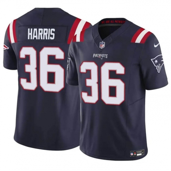 Men's New England Patriots #36 Kevin Harris Navy 2023 F.U.S.E. Vapor Limited Football Stitched Jersey - Ujersey