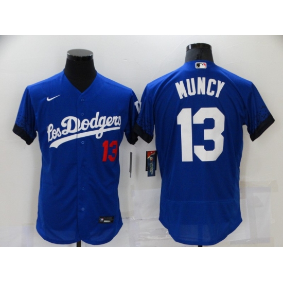 Men's Nike Los Angeles Dodgers #13 Max Muncy Blue Elite City Player Jersey - Ujersey