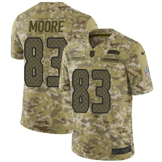 Men's Nike Seattle Seahawks #83 David Moore Limited Camo 2018 Salute to Service NFL Jersey - Ujersey