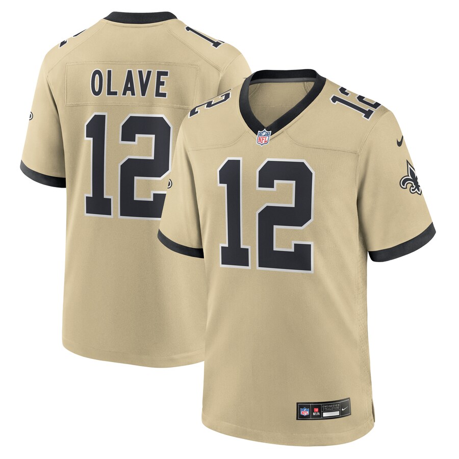 Men's New Orleans Saints Chris Olave Nike Gold Gameday Golds Alternate Game Player Jersey - Ujersey